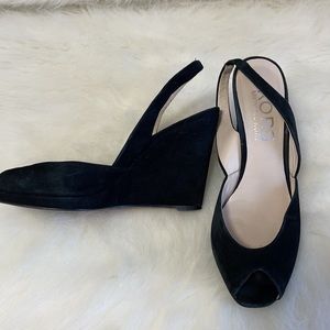Michael Kors Black suede wedges